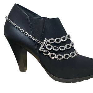 Boot Jewelry Silver tone chain 3 layers 4 front, side or rear w/ w2”extender NWT
